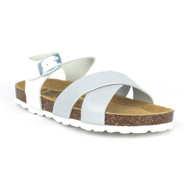 Biosandalias Kids Plata Blanco