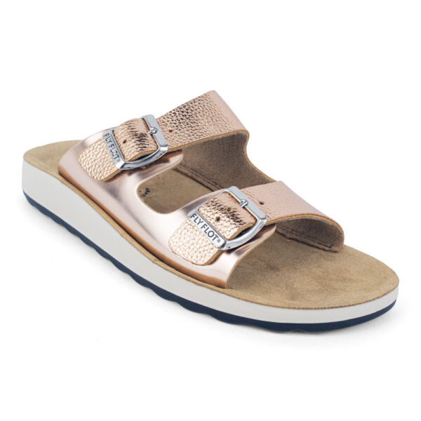 Fly Flot Sandalias Doble Hebilla Metálica Rose Gold