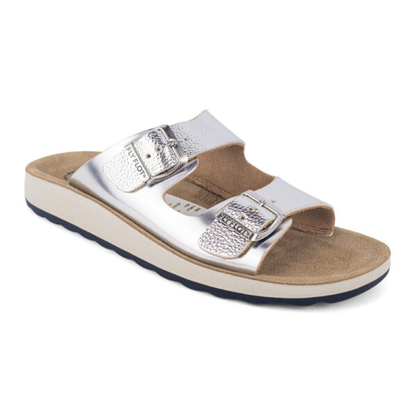 Fly Flot Sandalias Doble Hebilla Metálica Silver