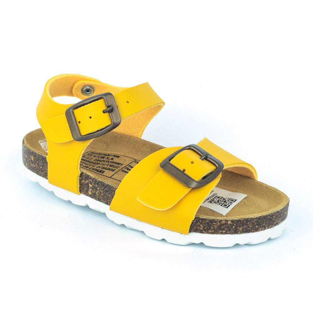 Biosandalias Kids Mostaza doble hebilla