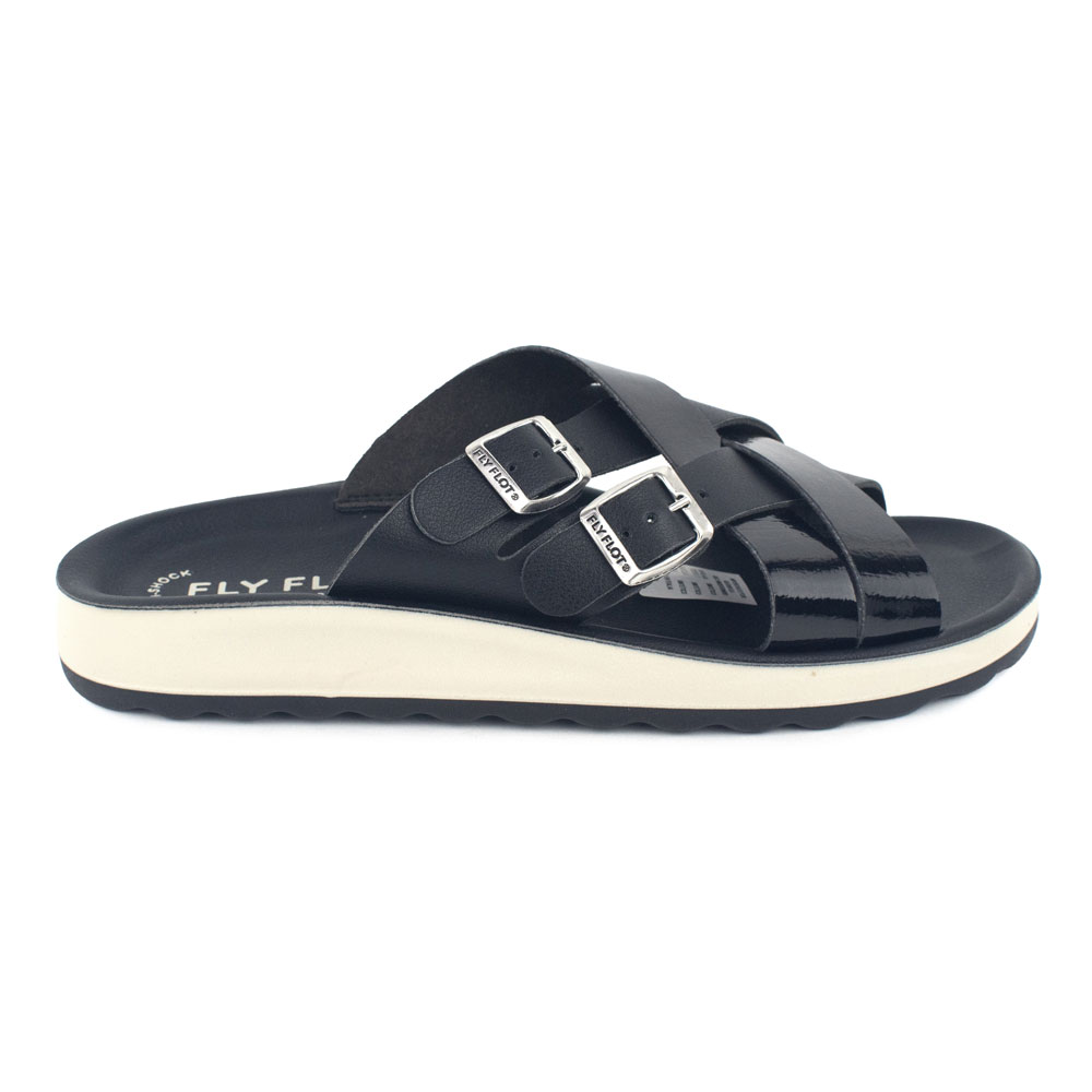 Fly Flot Sandal Negra cruzada - Imagen 2